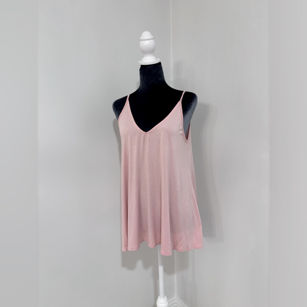 Wasabi Mint Light Pink Spaghetti Strap Flowy Tank Size S